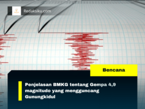 Penjelasan BMKG tentang Gempa 4,9 magnitudo yang mengguncang Gunungkidul