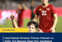 Hasil Babak Pertama Timnas Vietnam vs India: Gol Nguyen Hoan Duc membawa Golden Star Warriors unggul 1-0