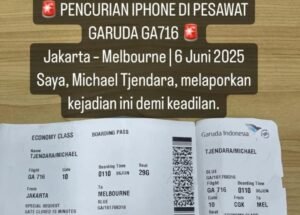 iPhone hilang di pesawat Garuda terdeteksi di hotel tempat kru menginap, penumpang telusuri hingga ke sungai. (Foto: Instagram @michaeltjendara)
