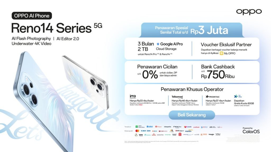 OPPO tawarkan promo menarik untuk pembelian Reno 14 Series. Foto: Dok. OPPO Indonesia