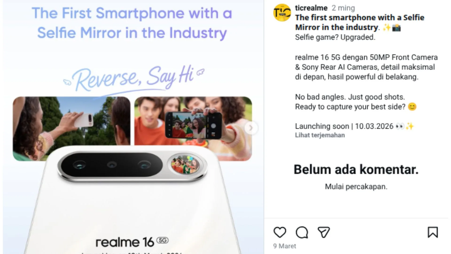 Bocoran Spesifikasi Realme 16, Siap Saingi iPhone 1 Realme 16 postingan ( instagram/ticrealme)